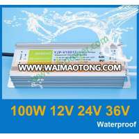 led driver 100w 12v waterproof YJP-V10012 RoHS,CE-EMC,CE-LVD,IP67