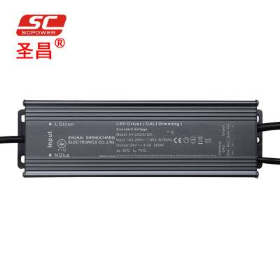 24V 8.33A 200W  DALI  Constant Voltage Waterproof LED Driver  with high PF